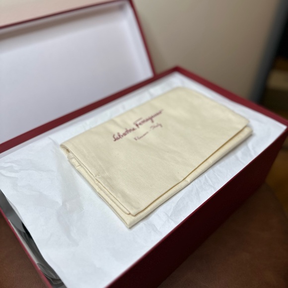 Salvatore Ferragamo Black Loafers with Brown Metal Buckle - Picture 12 of 13